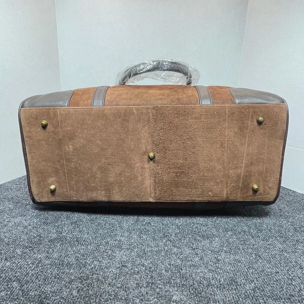 Marlboro Leather Duffel Bag Large Brown Suede Vtg Western Travel Bag 2003 RARE